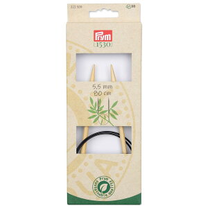 《Prym》プリム 1530 輪針 サステナブルバンブー※個別販売※(5.5/6.0/7.0mm)全長:80cm1本入サステナブル 天然竹材の編み針 竹 あみ針 棒針 222509-222510-222511 手芸