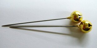 リンリン(鈴付)待針20本針長:40mm全長50mm太さ:0.53mm
