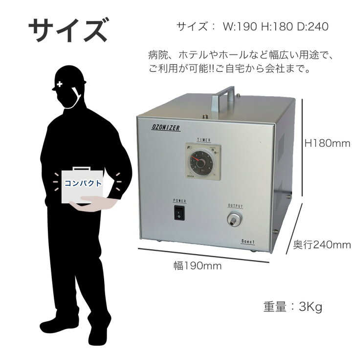 楽天市場】Soec500オゾン発生器 消臭、除菌、空気清浄、日本製 
