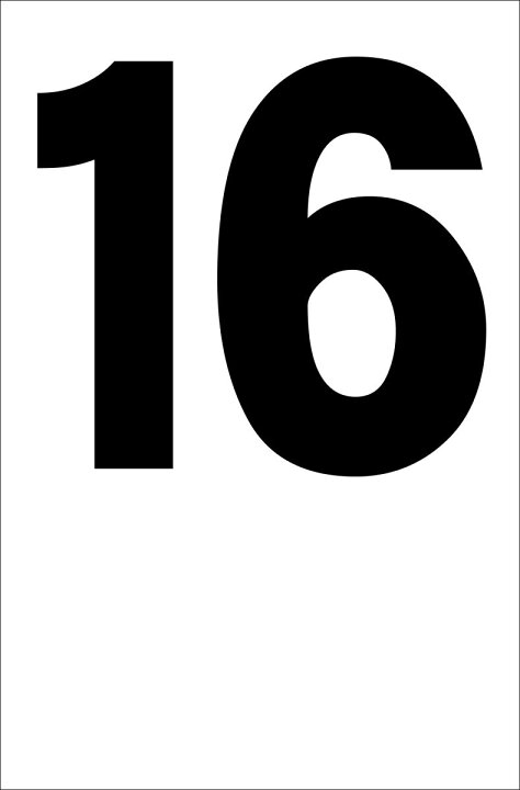楽天市場】シンプル縦型看板「番号数字16（黒）」番号数字 屋外可 