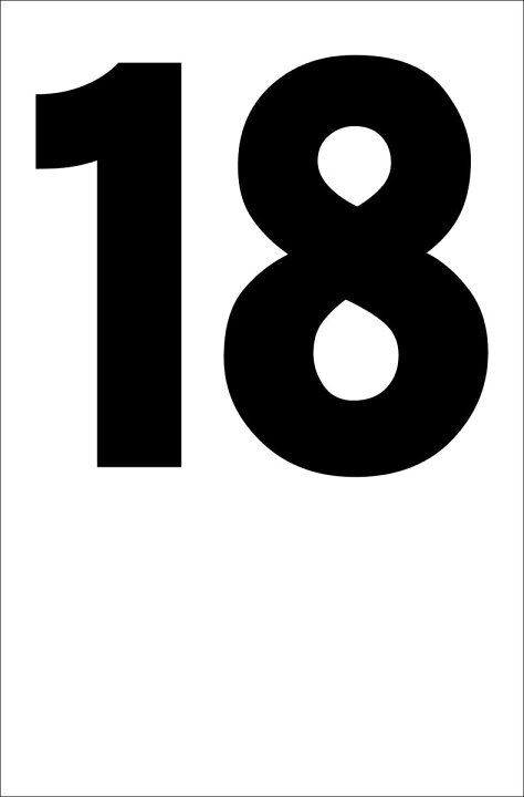 楽天市場】シンプル縦型看板「番号数字18（黒）」番号数字 屋外可 