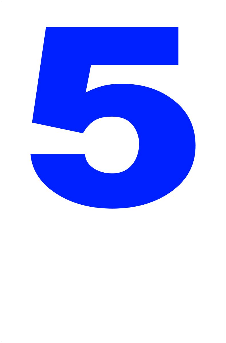 シンプル 簡単 伝わる わかりやすい 目立つ 安い 定価 青 選択 駐車場 屋外可 番号数字5 シンプル縦型看板