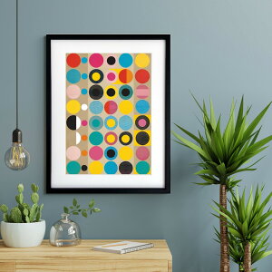 アート 絵 ポスター【Colorful Dots】※フレーム別売り 抽象画 カラフルポップ ドット 模様 おしゃれイラスト A4A3A2【Make Sense】 #msk58