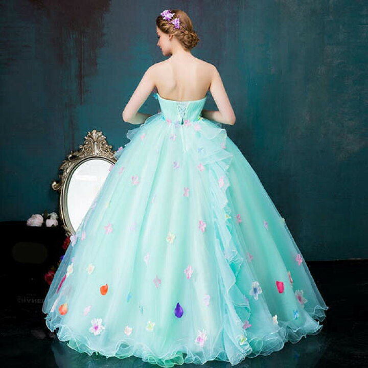 楽天市場】結婚式 カラードレス 演奏会 ベアトップ 花嫁 ウエディング  