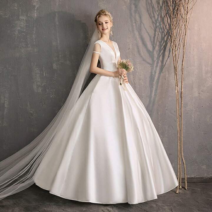 楽天市場】ウェディングドレス プリンセスラインドレス 結婚式 二次会 