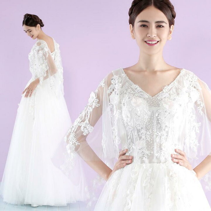 楽天市場】ウエディングドレス 結婚式 Aラインドレス 二次会ドレス 