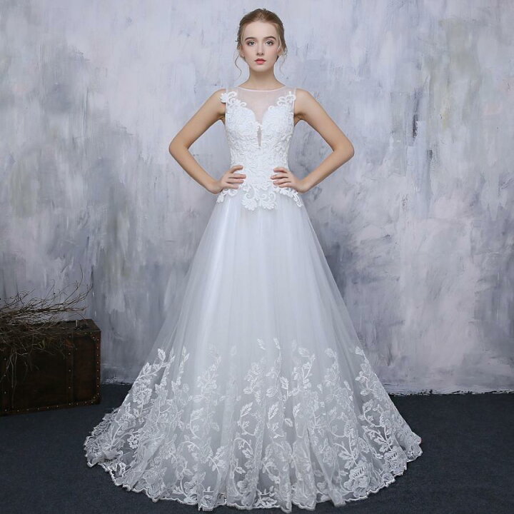 楽天市場】ウエディングドレス 結婚式 Aラインドレス ロングドレス 