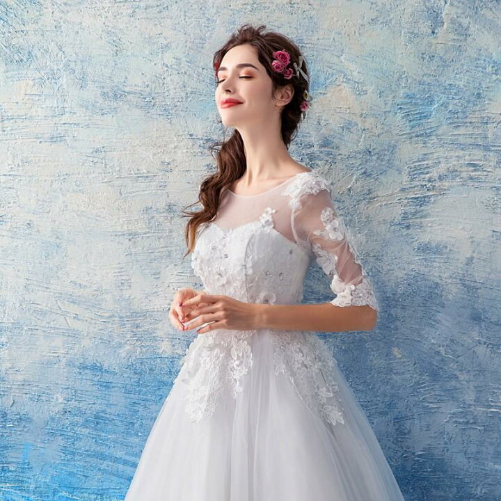 楽天市場】ウエディングドレス 結婚式 Aラインドレス ロング 