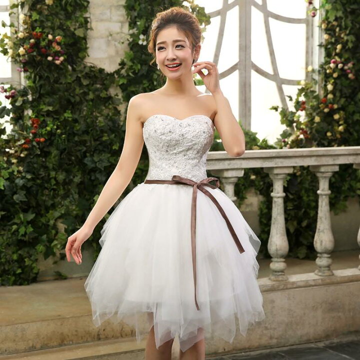 楽天市場】ウエディングミニドレス 花嫁 安い ミニドレス 結婚式  