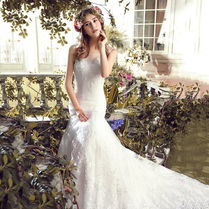 楽天市場】ウェディングドレス マーメイドライン ウエディングドレス  