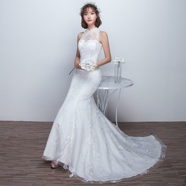 楽天市場】マーメイドドレス ウエディングドレス ロングドレス 結婚式  