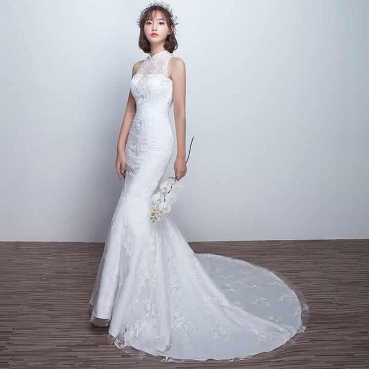 楽天市場】マーメイドドレス ウエディングドレス ロングドレス 結婚式 