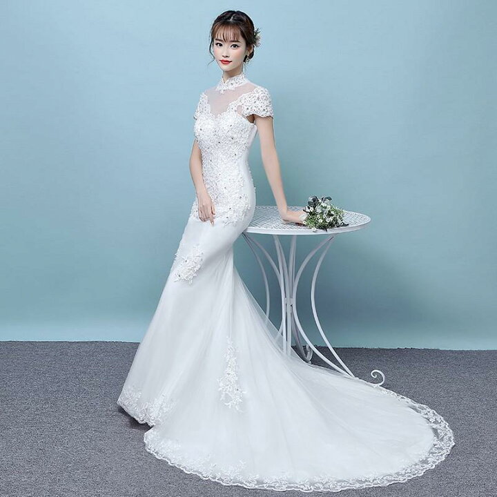 楽天市場】ウエディングドレス 結婚式 パーティードレス マーメイド  