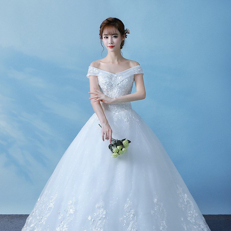 特注製品 ウェディングドレス 袖あり 花嫁 プリンセスラインドレス