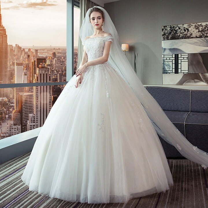 楽天市場】ウェディングドレス 白 オフホワイト レース 結婚式 花嫁 
