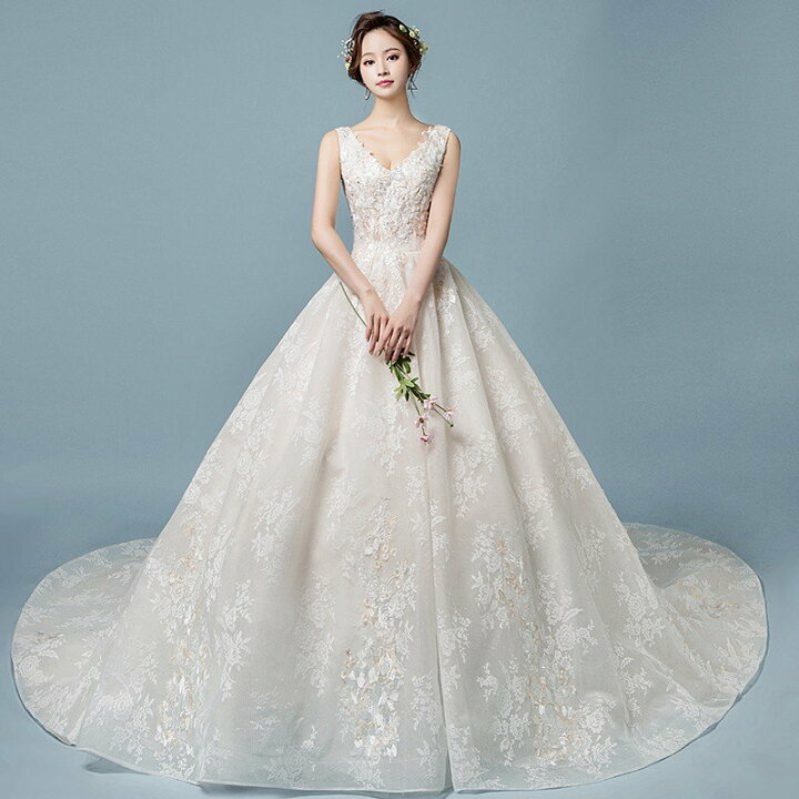 楽天市場】ウェディングドレス カラー 上品 レース 結婚式 花嫁 