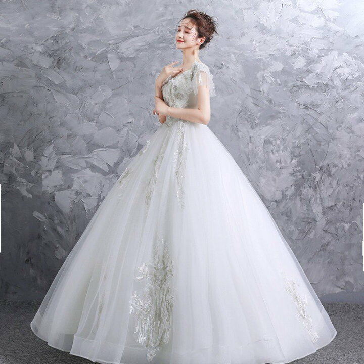楽天市場】ウェディングドレス 白 オフホワイト レース 結婚式 花嫁 