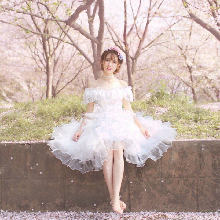 楽天市場】ミニドレス ホワイト 安い パール ウエディングミニドレス  