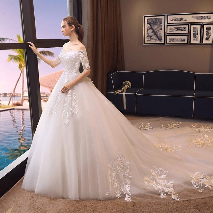 楽天市場】ウェディングドレス エンパイア 花嫁 ロングドレス 結婚式 