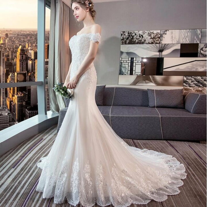 楽天市場】マーメイドドレス マーメイドラインドレス 白 オフホワイト  