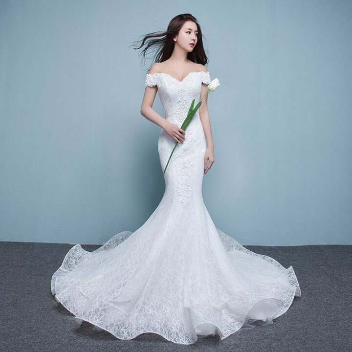 楽天市場】ウエディングドレス aライン 白 オフホワイト レース 花嫁  