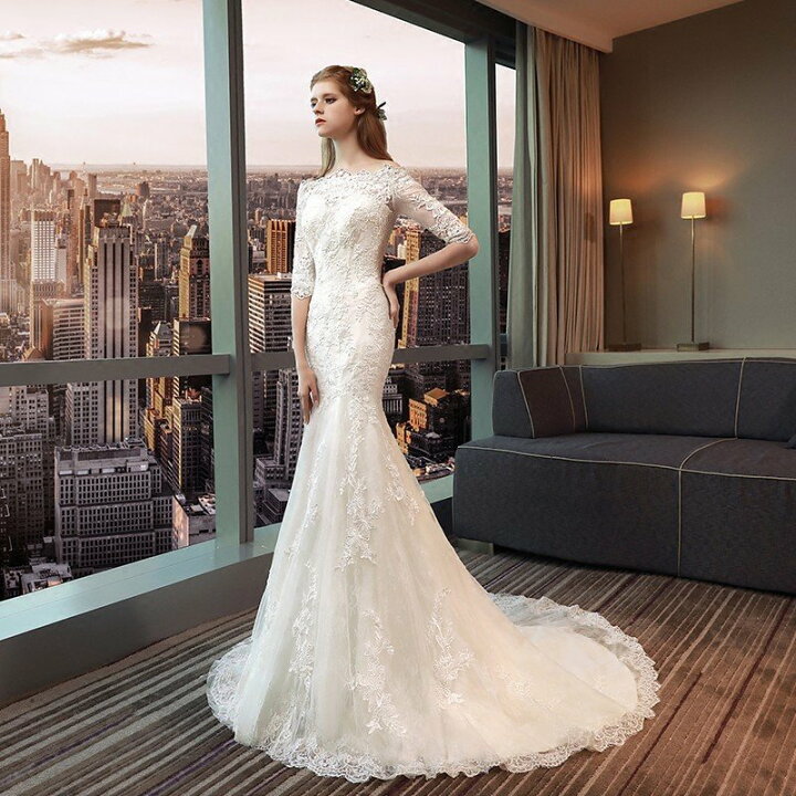 楽天市場】ウエディングドレス マーメイドドレス マーメイドライン  