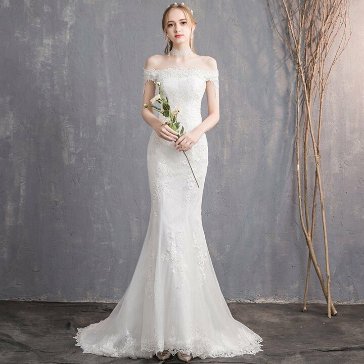 楽天市場】ウエディングドレス 上品 花嫁 結婚式 白 オフホワイト 