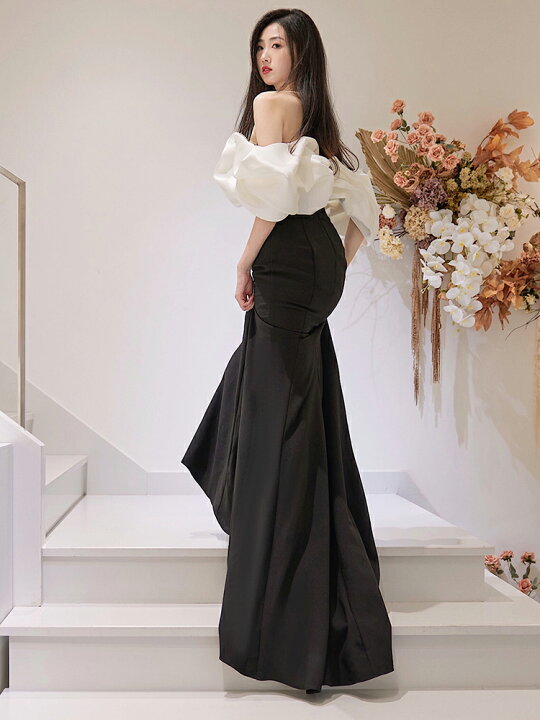 楽天市場】カラードレス ロングドレス マーメイドドレス ブラック 黒  