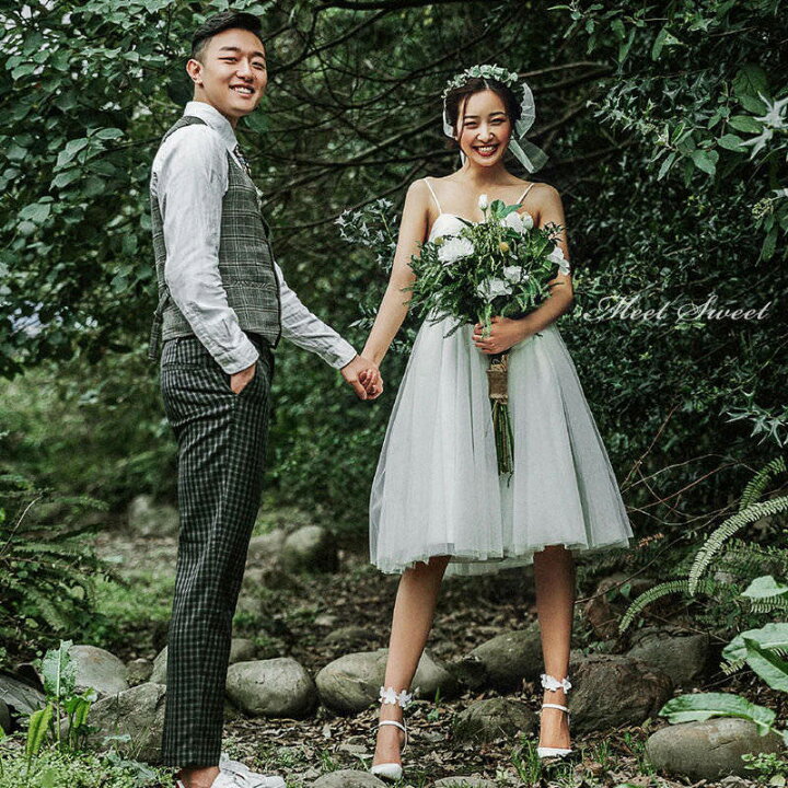 楽天市場】ウェディングドレス ミニドレス 結婚式 ウエディングドレス  