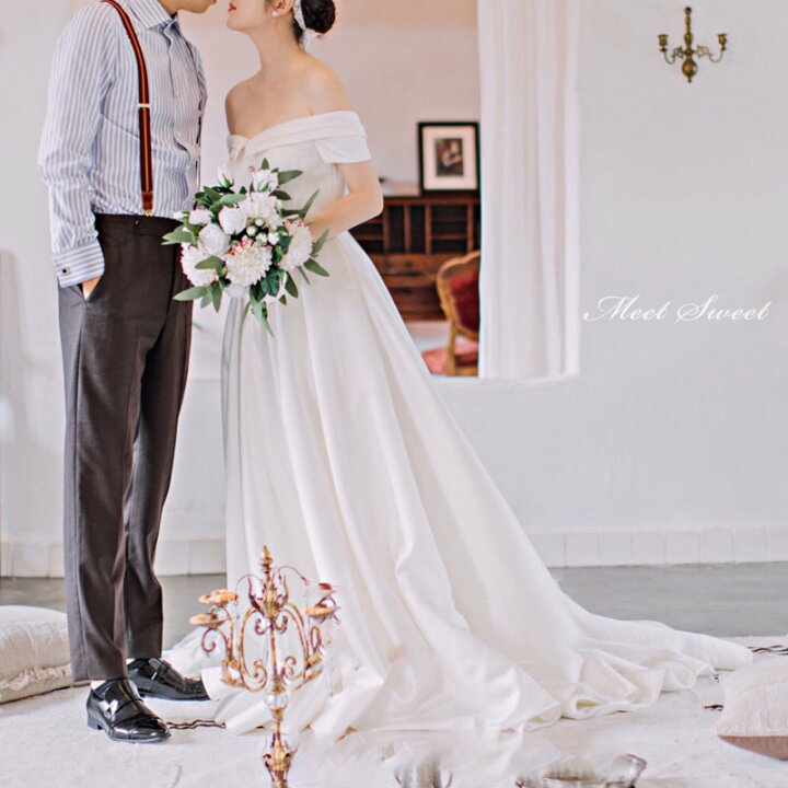 楽天市場】ウェディングドレス 新婦 ロングドレス 結婚式 ウエディング  