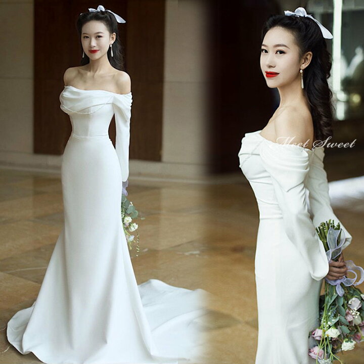 楽天市場】ウェディングドレス 新婦 ロングドレス 花嫁 ウエディング 