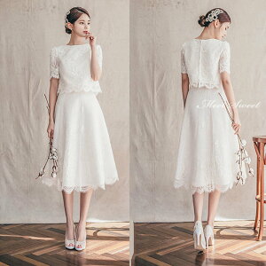 ウェディングドレス 花嫁 二次会ドレス ウエディングドレス 結婚式 前撮り 披露宴 リゾート 披露宴 お呼ばれ レース 半袖 袖あり シンプル レストランウェディング シンプル ブライダルドレ