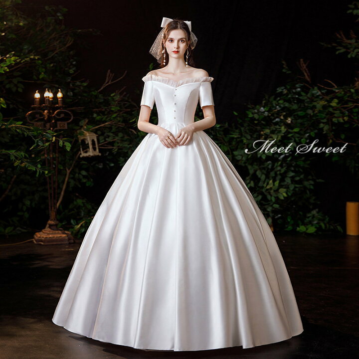 楽天市場】ウェディングドレス ウエディングドレス オフショルダー  