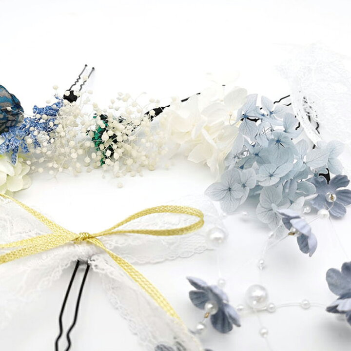 楽天市場】髪飾り リボン 11点セット ヘアアクセサリー かすみ草 造花 