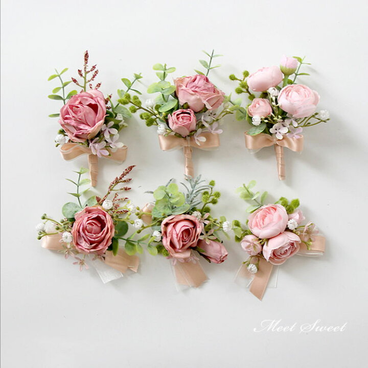 ウェディング 花嫁の花冠、アームレット、ブーケ、新郎のブートニア 