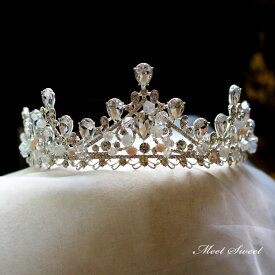 プリンセスティアラ クラウン ウエディングヘッドドレス 王冠 ウェディングヘアアクセサリー 花嫁小物 結婚式 披露宴 ブライダル 二次会 前撮り パーティー