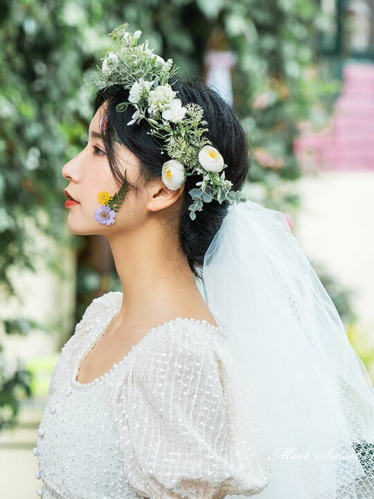 楽天市場】ウェディング フラワーベール 花冠 フラワー花冠 結婚式 