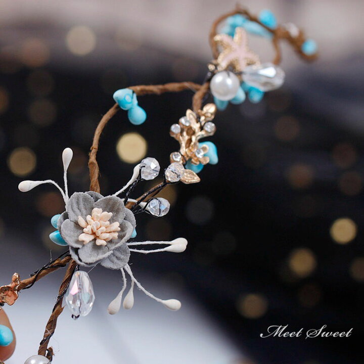 楽天市場】短納期 貝殻 ビーチフォト 花冠 ウェディング ヘッドドレス  