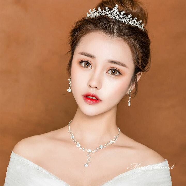 楽天市場】ヘアアクセサリー ティアラ ウエディング ネックレス 