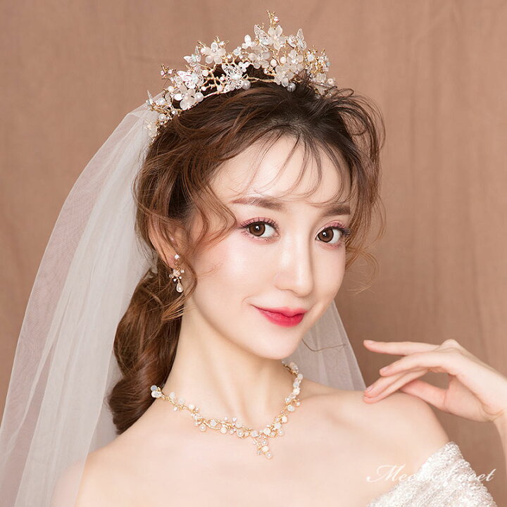 楽天市場】ヘアアクセサリー ティアラ ウェディングヘッドドレス 結婚 