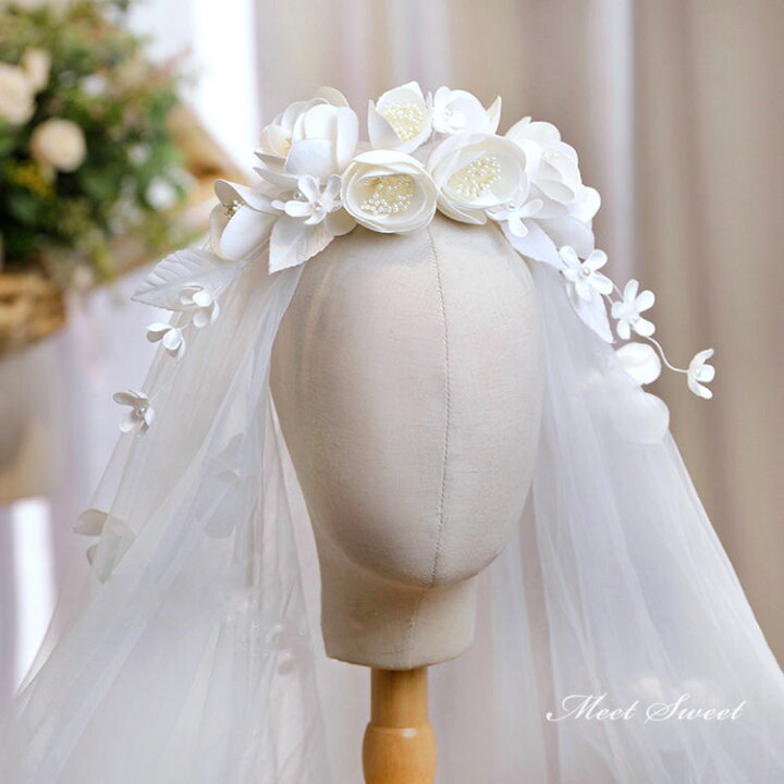 楽天市場】ウェディングベール フラワーベール ウエディングベール  