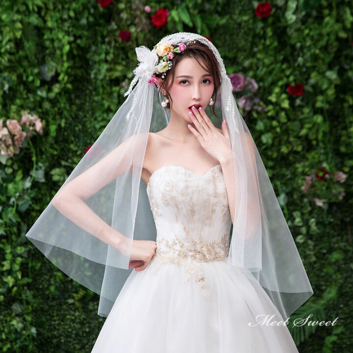 楽天市場】ウェディングベール 2層ベール ウエディングベール レース  