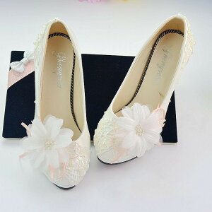 ウェディングシューズ レディース靴 ウエディングシューズ パンプス ハイヒール 結婚式 花嫁 ブライダル 二次会 パーティー 披露宴 ホワイト 花 ピンヒール