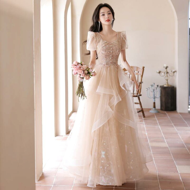 ウェディングドレス 花嫁 単語の肩 結婚式 バンケット 二次会 披露宴  