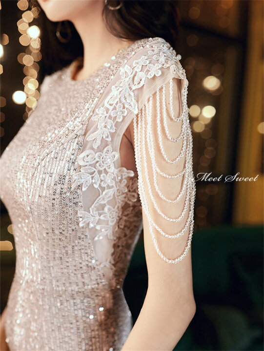 楽天市場】カラードレス ファスナー シルバー ビーズ スパンコール  