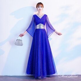 カラードレス ファスナー ロイヤルブルー パーティードレス ロングドレス 結婚式 二次会 発表会 演奏会 ウェディングドレス ウエディングドレス ステージドレス イブニングドレス コンサート コンクール カクテルドレス ブライダル 花嫁 披露宴 前撮り 大きいサイズ