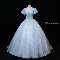 楽天市場】ウエディングドレス プリンセスライン（カラーブルー  