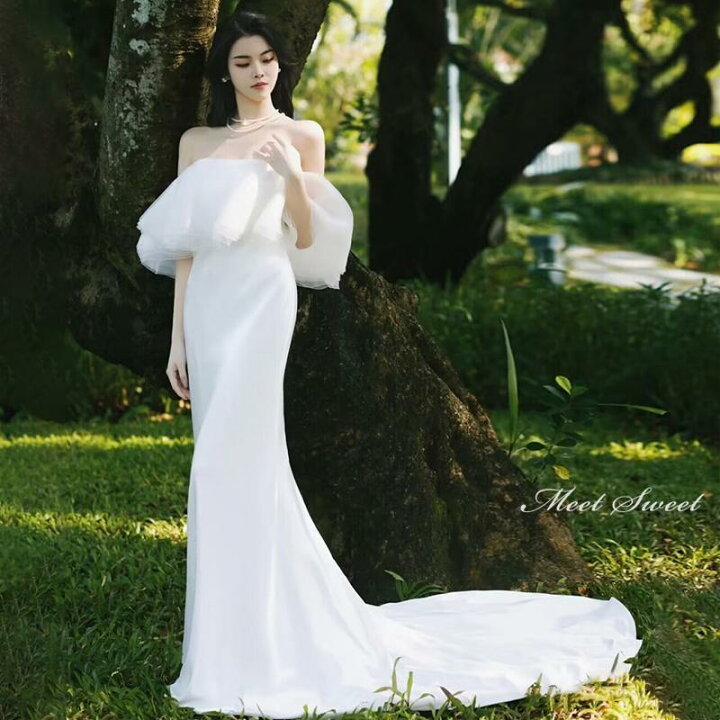 楽天市場】ウェディングドレス ウエディングドレス 二次会 結婚式 前  