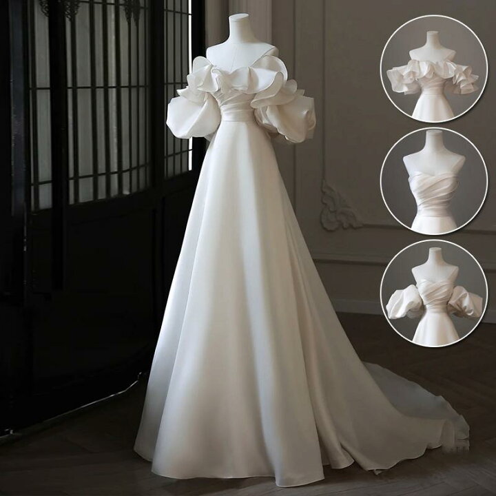 楽天市場】4way ウェディングドレス ウエディングドレス 付け袖 二次会  