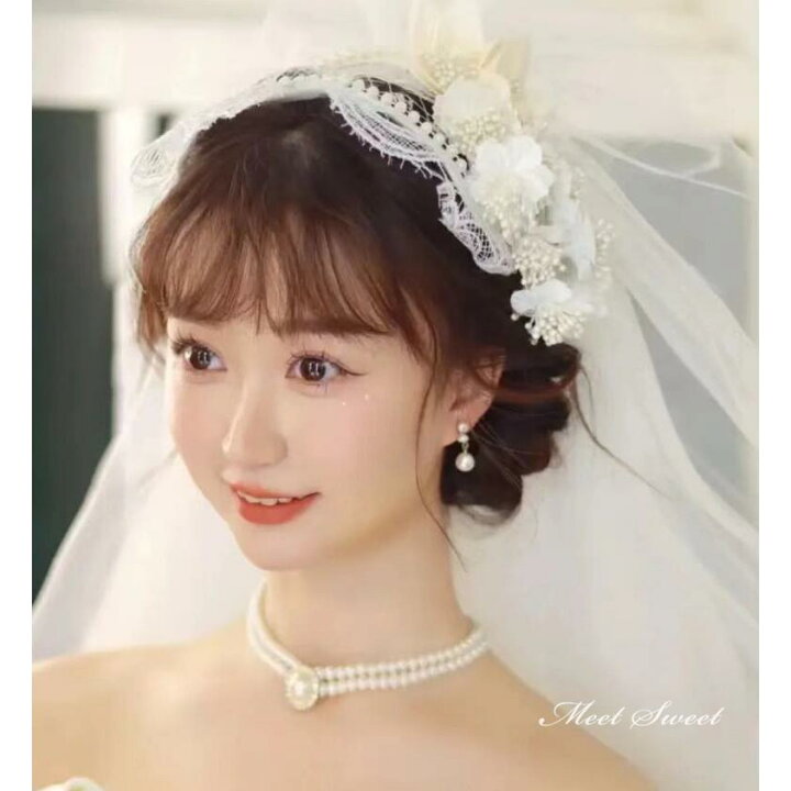 楽天市場】ウェディングヘッドドレス 花モチーフ レース フラワー 結婚 